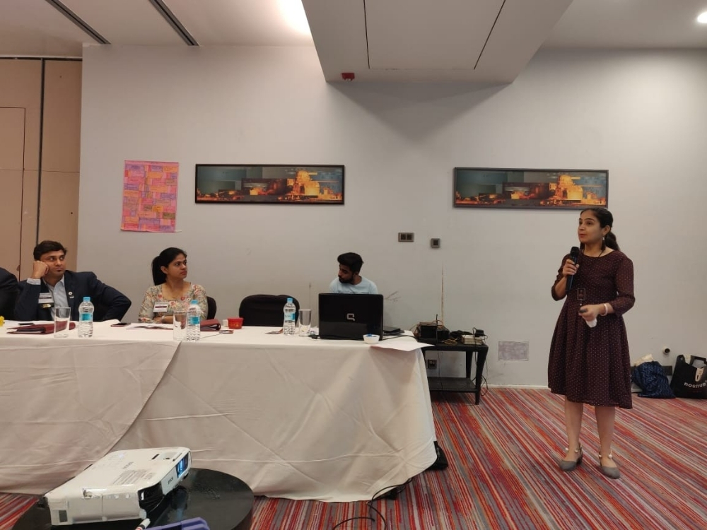 Dr Rekha Pohani in a meeting